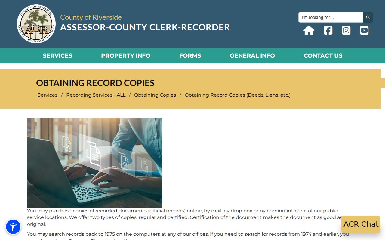 Cathedral City Riverside ACR record copy guidance