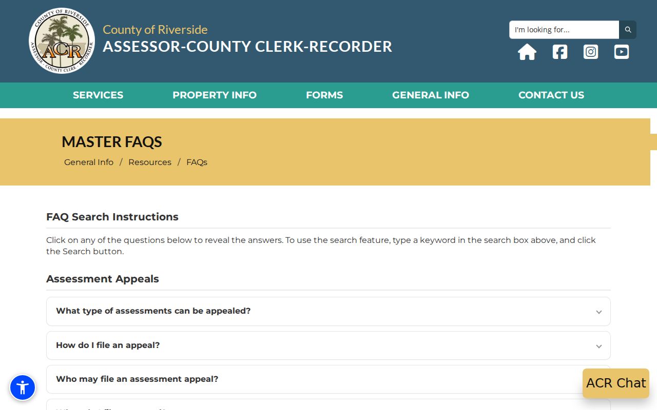 Cathedral City assessor property search screen